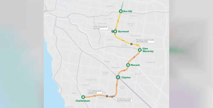 Melbourne'de 26 kilometrelik yer altı demiryolu inşaatı başlıyor