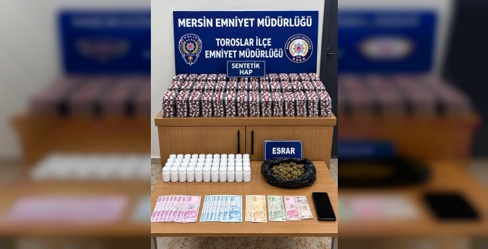 Mersin'de binlerce sentetik hap ve esrar ele geçirildi