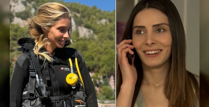 Nur Fettahoğlu, dalış eğitimi sırasında görüntülendi