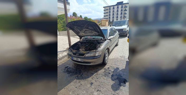 Tatvan'da park halindeki otomobilde yangın çıktı