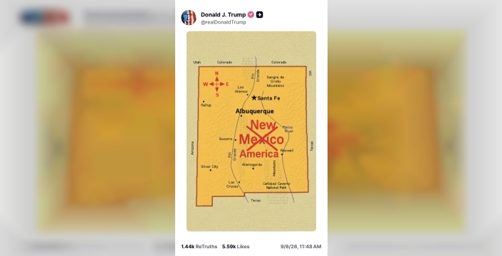 Trump, New Mexico'nun adını 'New America' olarak değiştirme önerisine destek verdi