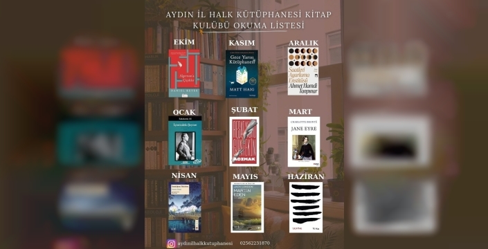 Aydın kitap kulübü yeni dönem okuma listesini duyurdu