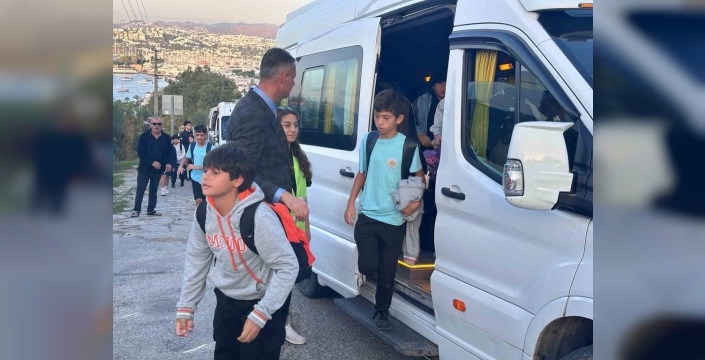 Bodrum'da okul servis araçlarına denetim yapıldı