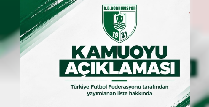 Bodrumspor’dan TFF’nin bahis listesine tepki: “Bodrum FK ile farklı yapılarız”