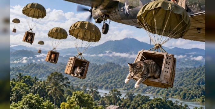 Borneo'da kedileri uçakla taşıyarak ekosistem dengesi sağlandı