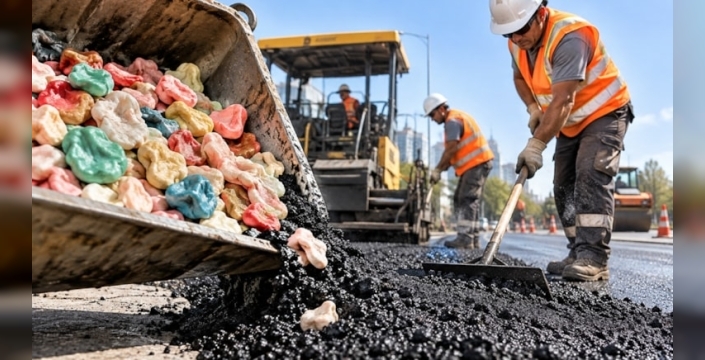 Çiğnenmiş sakızlar asfaltta kullanılacak