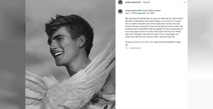 Cindy Crawford, 27 yaşındaki oğlu Presley Gerber'e veda etti