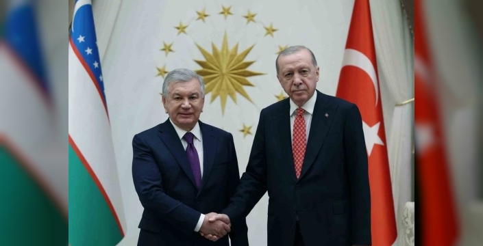 Erdoğan ve Mirziyoyev Külliye'de görüştü
