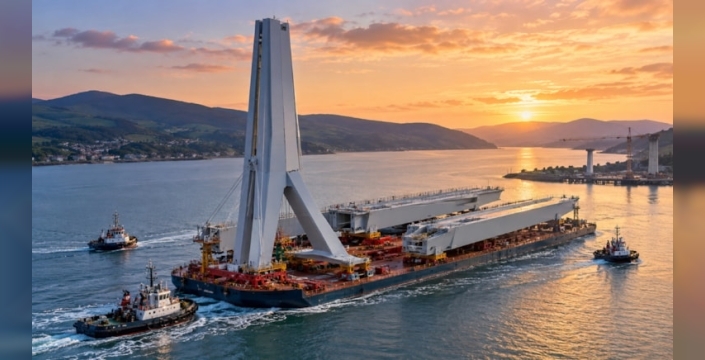Narrow Water Köprüsü'nün 2 bin 245 tonluk parçaları taşındı